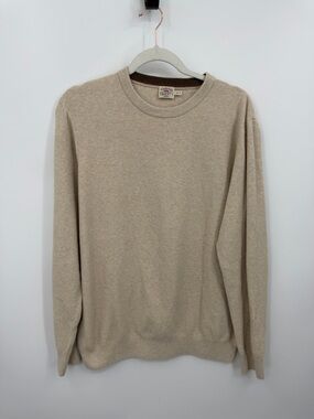 Faherty Men's Jackson Crew Sweater M Cream Organic Cotton